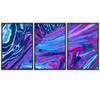 SIGNWIN 3 Piece Framed Canvas Wall Art Abstract Fluids 3D Abstract Abstract Brushstroke Contemporary - 16"x24"x3 Panels view 2