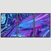 SIGNWIN 3 Piece Framed Canvas Wall Art Abstract Fluids 3D Abstract Abstract Brushstroke Contemporary - 16"x24"x3 Panels view 3