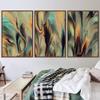 SIGNWIN 3 Piece Framed Canvas Wall Art Abstract Fluids 3D Abstract Abstract Brushstroke Contemporary - 16"x24"x3 Panels view 1