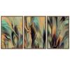 SIGNWIN 3 Piece Framed Canvas Wall Art Abstract Fluids 3D Abstract Abstract Brushstroke Contemporary - 16"x24"x3 Panels view 2