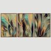 SIGNWIN 3 Piece Framed Canvas Wall Art Abstract Fluids 3D Abstract Abstract Brushstroke Contemporary - 16"x24"x3 Panels view 3