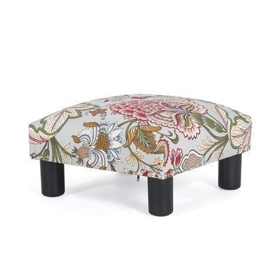Joveco Small Foot Rest Stool Ottoman, 15" Fabric Square Footstool Upholstered Footrest for Chair, Under Desk, Office, Living Room, Boho Floral