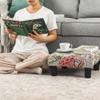 Joveco Small Foot Rest Stool Ottoman, 15" Fabric Square Footstool Upholstered Footrest for Chair, Under Desk, Office, Living Room, Boho Floral view 4