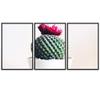 SIGNWIN 3 Piece Framed Canvas Wall Art Cactus with Flower Canvas Prints Home Artwork Decoration for Living Room,Bedroom - 16"x24"x3 Panels view 2