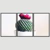 SIGNWIN 3 Piece Framed Canvas Wall Art Cactus with Flower Canvas Prints Home Artwork Decoration for Living Room,Bedroom - 16"x24"x3 Panels view 3
