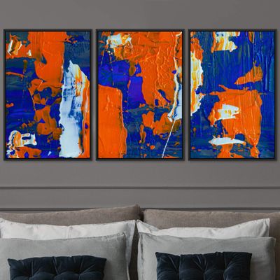 SIGNWIN 3 Piece Framed Canvas Wall Art Abstract Colorful Canvas Prints Home Artwork Decoration for Living Room,Bedroom - 16"x24"x3 Panels