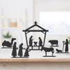 Family Christmas Nativity Set - Scripture Devotional Study Kit - Nativity Set for Christmas Metal - 6 Pieces Nativity Set Holy Family Nativity Set Rustic Manger Nativity Set Indoor Christmas Manger view 1