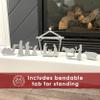 Family Christmas Nativity Set - Scripture Devotional Study Kit - Nativity Set for Christmas Metal - 6 Pieces Nativity Set Holy Family Nativity Set Rustic Manger Nativity Set Indoor Christmas Manger view 4
