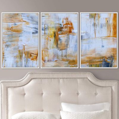 SIGNWIN 3 Piece Framed Canvas Wall Art Abstract Colorful Canvas Prints Home Artwork Decoration for Living Room,Bedroom - 16"x24"x3 Panels