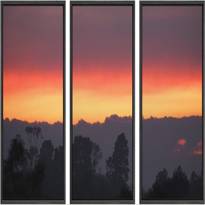 SIGNWIN 3 Piece Framed Canvas Wall Art Orange Sunset Canvas Prints Home Artwork Decoration for Living Room,Bedroom - 16"x24"x3 Panels