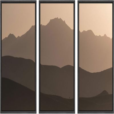 SIGNWIN 3 Piece Framed Canvas Wall Art Orange Sunset Canvas Prints Home Artwork Decoration for Living Room,Bedroom - 16"x24"x3 Panels