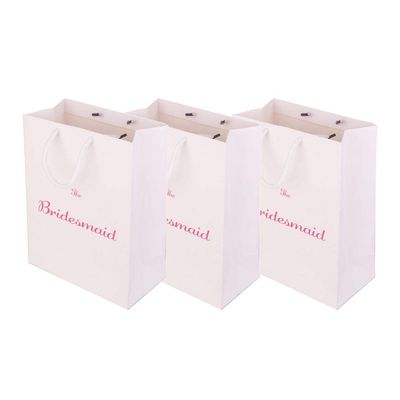 Inzopo Pack of 3 The Bridesmaid Printed Paper Favour Gift Bag with Handle