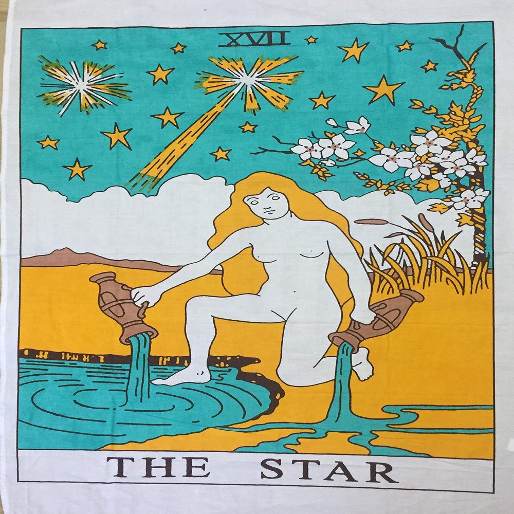 Indian Consigners Tarot Tapestry The Star 100x75 CM Cotton Wall Hanging Colorful Tarot Card Poster for Spiritual, Boho, and Witchy Room Dcor