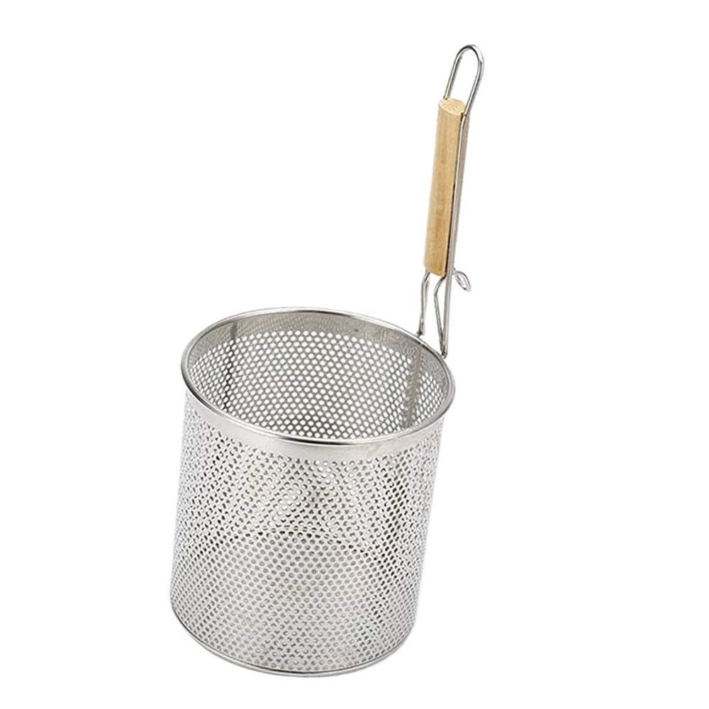 Inzopo Kitchen Rice Noodle Colander Hot Pot Spoon Mesh Skimmer Hot Pot Deep Basket for Frying Food, Spaghetti, Cooking Fat Oil Grease - 14cm