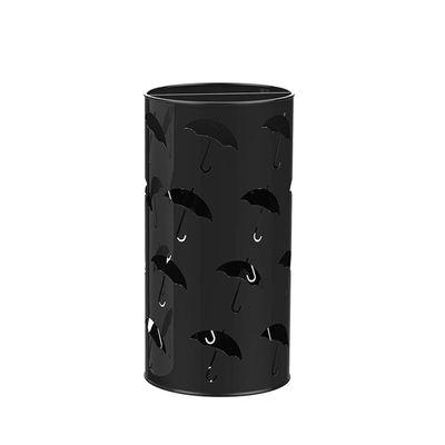 Umbrella Racks WXYZ Iron Umbrella Stand, Home Hotel Lobby Umbrella Bucket, Can Store 10-20 Long and Short Umbrellas, 25x50cm, Black, White, Orange (Color : Black)