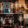 Hooseng LED Lighted Tree Lamp,3 Pieces Birch Tree with Lights,4ft 5ft 6ft for Summer Wedding Festival Party Garden Christmas Holiday Indoor Outdoor Decor,Warm White view 3