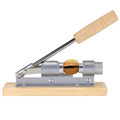 Heavy Duty Nutcracker,Manual Mechanical Lever Walnut Plier Labor Saving Desktop Opener Tools Shell Breaker with Wood Base & Handle for Hazelnuts Almonds Brazil Nuts Pecan