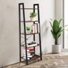 Basic Houseware Standing Shelf Unit Wood Bookcase Storage Organizer 5 Tiers Bookshelf Rack for Living Room view 1