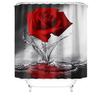 4pcs Rose Shower Curtain Set with Waterproof Bath Curtain Non-Slip Bathroom Rugs Bath Mat Set Toilet Lid Cover Flower Shower Curtains with 12 Hooks, Durable Fabric Shower Curtain for Bathroom view 2