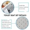 4pcs Rose Shower Curtain Set with Waterproof Bath Curtain Non-Slip Bathroom Rugs Bath Mat Set Toilet Lid Cover Flower Shower Curtains with 12 Hooks, Durable Fabric Shower Curtain for Bathroom view 4