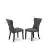 East West Furniture V697GA650-9 9 Piece Modern Dining Table Set Includes a Rectangle Wooden Table with V-Legs and 8 Dark Gotham Linen Fabric Upholstered Chairs, 40x72 Inch, Multi-Color view 4