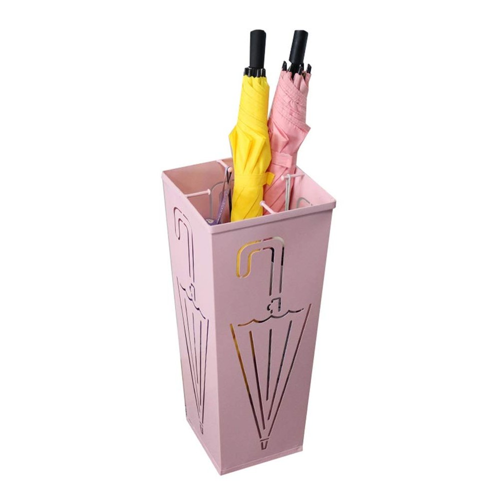 Umbrella Racks AYY Pink Wrought Iron Umbrella Stand Umbrella Holder, A Multifunctional Umbrella Storage Bucket for Cafes and Hotels, Can Hold 8-10 Umbrellas, 20x20x50cm