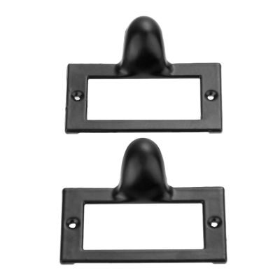 DUO ER 2pcs 58x46mm Black Silver Tag Frame Label Holder Pull Handle File Name Card Holder for Furniture Cabinet Drawer Box Case Bin (Color : B)