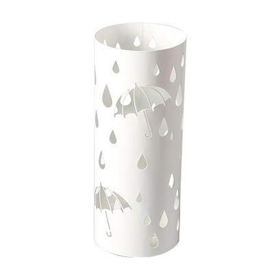 Umbrella Racks AYY Round Metal Umbrella Stand Umbrella Holder, Multifunctional Storage Bucket at The Entrance of The Living Room Corridor, with Hook and Drip Tray, White Black Gold, 20X50CM
