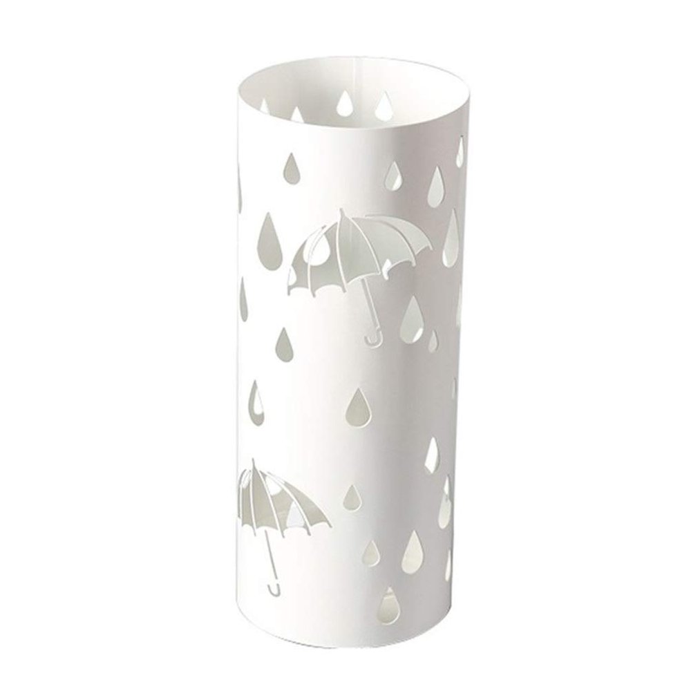 Umbrella Racks AYY Round Metal Umbrella Stand Umbrella Holder, Multifunctional Storage Bucket at The Entrance of The Living Room Corridor, with Hook and Drip Tray, White Black Gold, 20X50CM