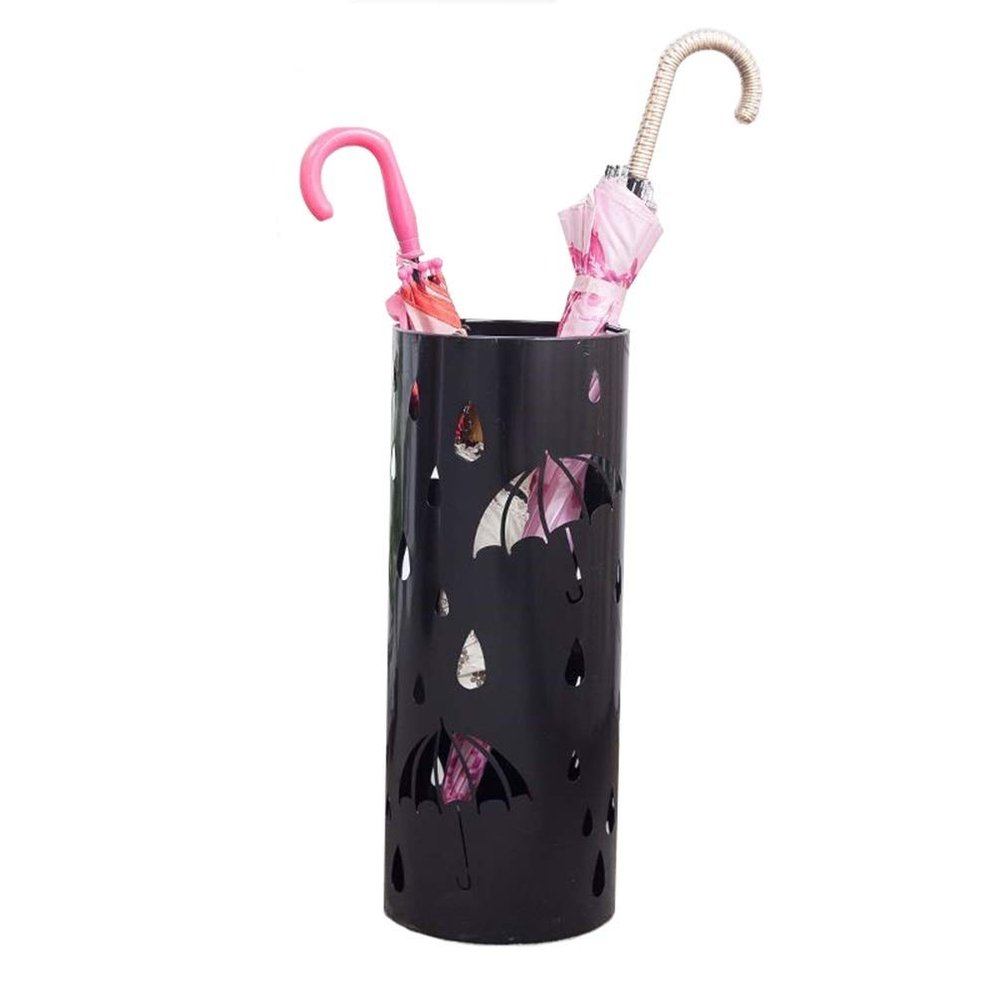Umbrella Racks AYY Round Metal Umbrella Stand Umbrella Holder, Multifunctional Storage Bucket at The Entrance of The Living Room Corridor, with Hook and Drip Tray, White Black Gold, 20X50CM
