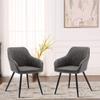 annjoe Faux Leather Accent Chair Arm Chairs Living Room Chairs Leisures Chair Upholstered Chair with Metal Legs Set of 2 for Home Kitchen Office Bistro Cafe, Gray view 1
