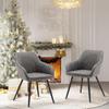 annjoe Faux Leather Accent Chair Arm Chairs Living Room Chairs Leisures Chair Upholstered Chair with Metal Legs Set of 2 for Home Kitchen Office Bistro Cafe, Gray view 3