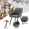 annjoe Faux Leather Accent Chair Arm Chairs Living Room Chairs Leisures Chair Upholstered Chair with Metal Legs Set of 2 for Home Kitchen Office Bistro Cafe, Gray view 4