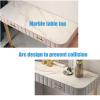 Makeup Vanity Table Set with MirrorBuilt-in 3 Kinds of Lights 5 Drawers, Flannel Cushioned Stool, Removable Lockers, Makeup Vanity Desk Dressing TableMarble Top Gray,Green,Pink view 3