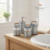 Autumn Alley Rustic Bathroom Accessories Set 4 - Galvanized Soap Dispenser, Rustic Toothbrush Holder, 2 Apothecary Jars Qtip Holder - Western Bathroom Decor  Farmhouse Bathroom Decor Accessories view 2