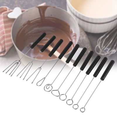 10pcs Fondue Forks Set, Reusable Stainless Steel Chocolate Dipping Candy Melter Tools