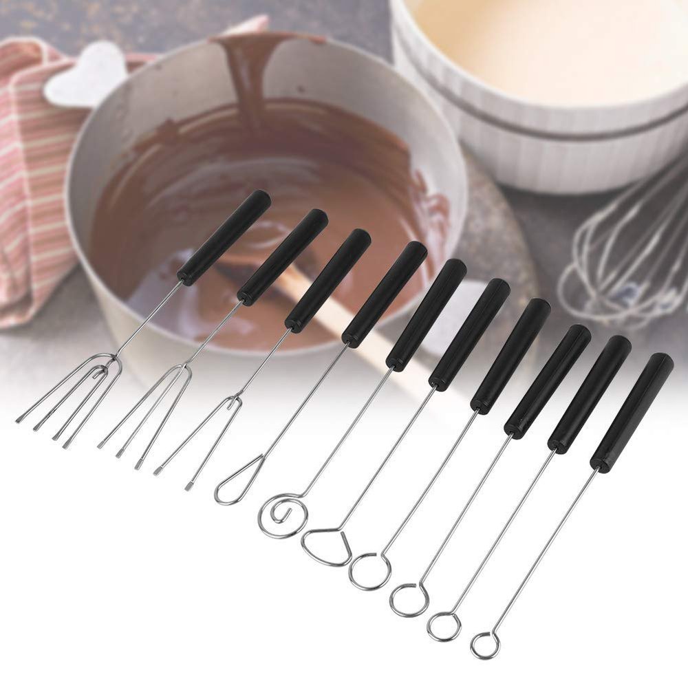 10pcs Fondue Forks Set, Reusable Stainless Steel Chocolate Dipping Candy Melter Tools
