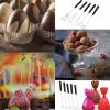 10pcs Fondue Forks Set, Reusable Stainless Steel Chocolate Dipping Candy Melter Tools view 4