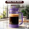 Utopia Kitchen 34 Ounce 1 Liter French Press Coffee Maker, Tea Maker, Travel Coffee Presses, Heat Resistant Thickened Borosilicate Coffee Pot for Camping Travel Gifts, Plum Pack of 1 view 2