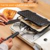 Agatige Stovetop Waffle Maker, Portable Aluminum Dual Head Nonstick Cast Iron Belgian Waffle Maker for Panini Sandwich Toaster Breakfast Snacks Cooking Baking Tool, 13.19x8.46in view 2