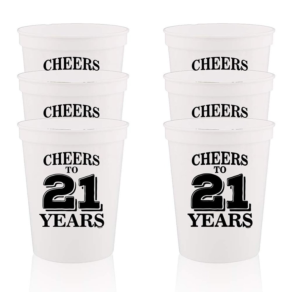 Cheers To 21 Years Twenty One Stadium Party Cup 21st Birthday Gift Fabulous Party Favors 21st Birthday Decorations Happy Birthday Cup 21st Birthday Plastic Drinking Cups Best Friend Cup Cheers Cups