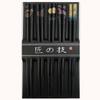 Bamboo Chopsticks Set, Japanese Reusable Wooden Chopsticks with Traditional Pattern Designs, Non Slip Tips Dishwasher Safe Asian Chopsticks for Sushi Ramen Noodles Rice Dining (10, Black) view 4