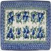 Polmedia Polish Pottery Sushi Tray - Blue Pansy Pattern Handmade in Boleslawiec Poland by Ceramika Artystyczna + Certificate of Authenticity view 2