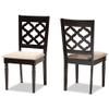 Baxton Studio Ramiro Dining Chair Set and Dining Chair Set Sand Fabric Upholstered and Dark Brown Finished Wood 2-Piece Dining Chair Set view 1