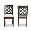 Baxton Studio Ramiro Dining Chair Set and Dining Chair Set Sand Fabric Upholstered and Dark Brown Finished Wood 2-Piece Dining Chair Set view 2
