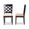 Baxton Studio Ramiro Dining Chair Set and Dining Chair Set Sand Fabric Upholstered and Dark Brown Finished Wood 2-Piece Dining Chair Set view 3