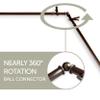 5/8 inch Double Bay Curtain Rod 20"-36", 38"-72"- Cocoa view 4