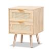 Baxton Studio Baird 21.7-inch High 2-Drawer Nightstand, Oak Brown view 1