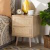 Baxton Studio Baird 21.7-inch High 2-Drawer Nightstand, Oak Brown view 2