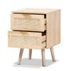 Baxton Studio Baird 21.7-inch High 2-Drawer Nightstand, Oak Brown view 4